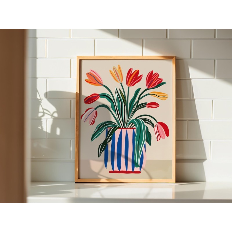 2pcs Tulip Flowers Canvas Wall - Home Office For Two avis et prix