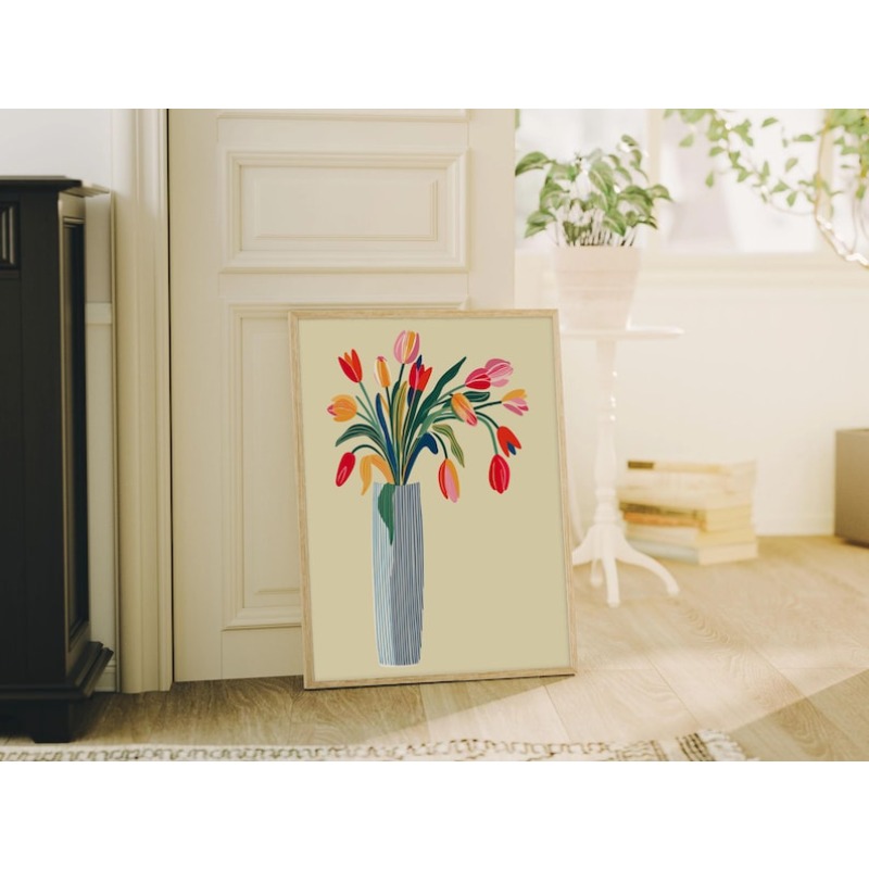 2pcs Tulip Flowers Canvas Wall - Home Office For Two avis et prix