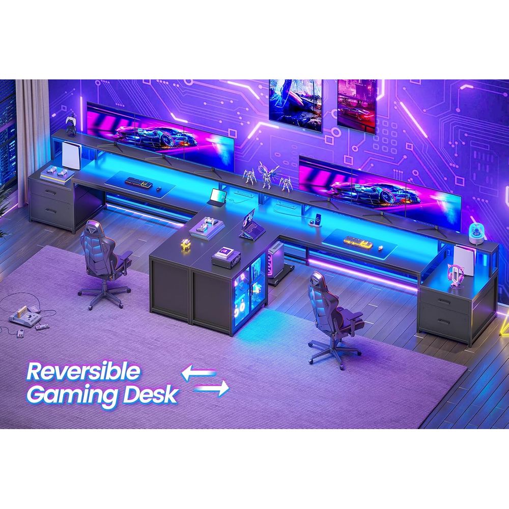 78.7 L-Shaped Gaming Desk with - Home Office Free avis et prix