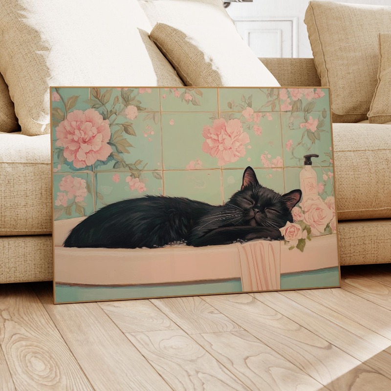 Japanese Style Black Cat in Ba - Home Office Japandi avis et prix