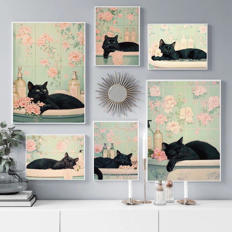 Japanese Style Black Cat in Ba - Home Office Japandi avis et prix