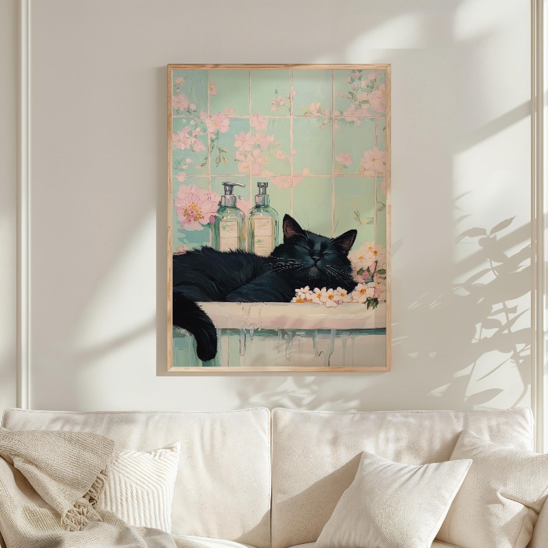Japanese Style Black Cat in Ba - Home Office Japandi avis et prix