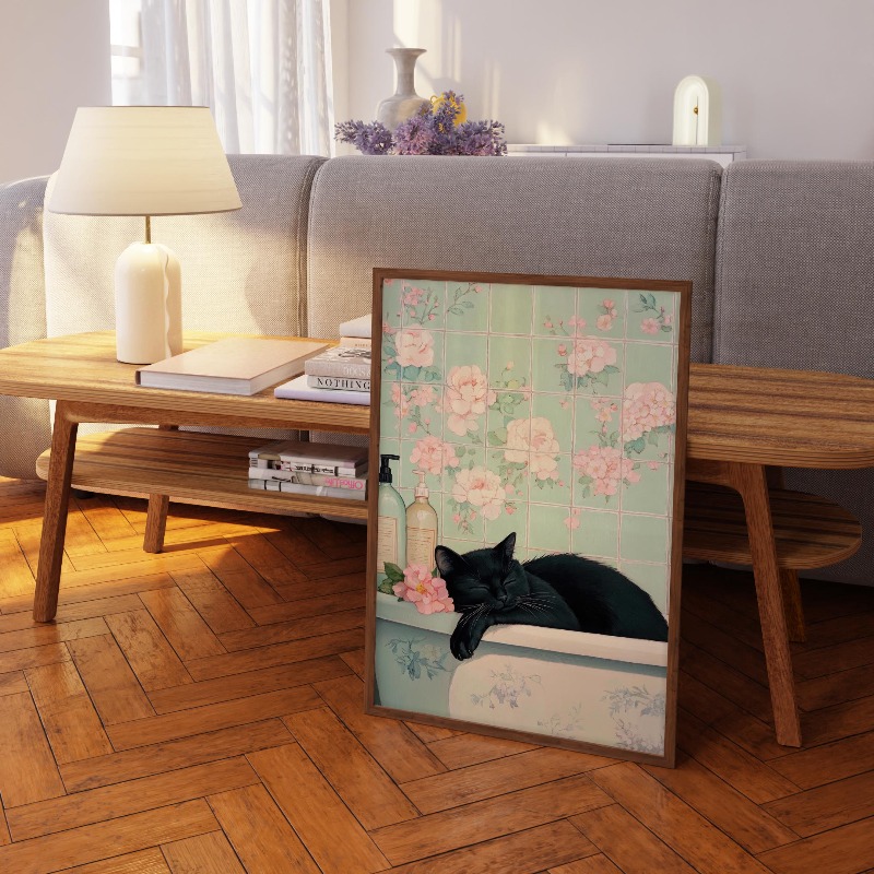 Japanese Style Black Cat in Ba - Home Office Japandi avis et prix