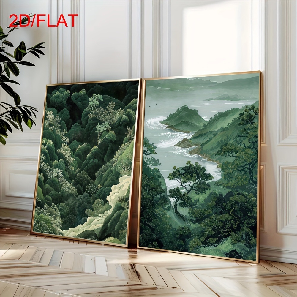 2pcs Modern Green Forest Mount - Home Office For Two avis et prix