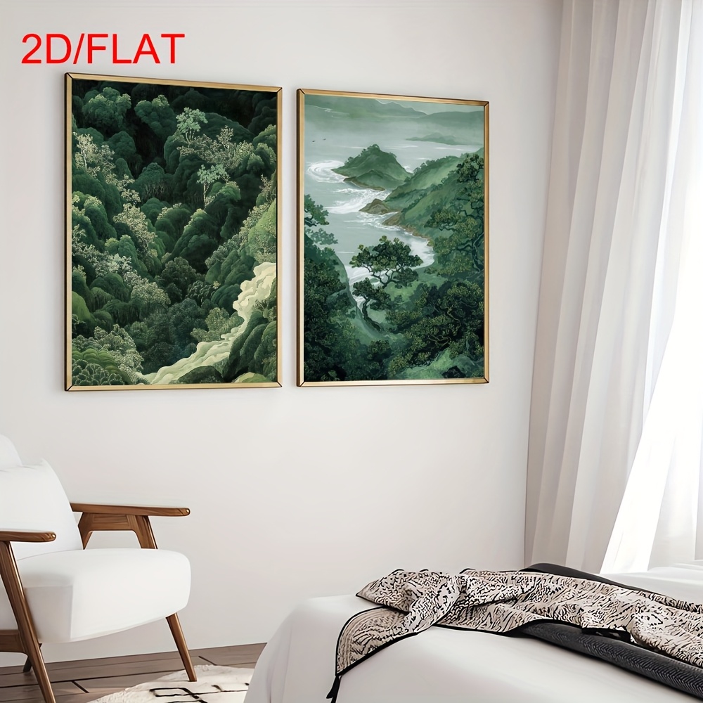 2pcs Modern Green Forest Mount - Home Office For Two avis et prix