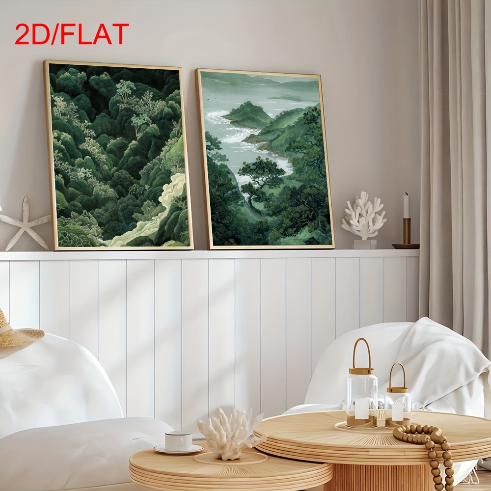 2pcs Modern Green Forest Mount - Home Office For Two avis et prix