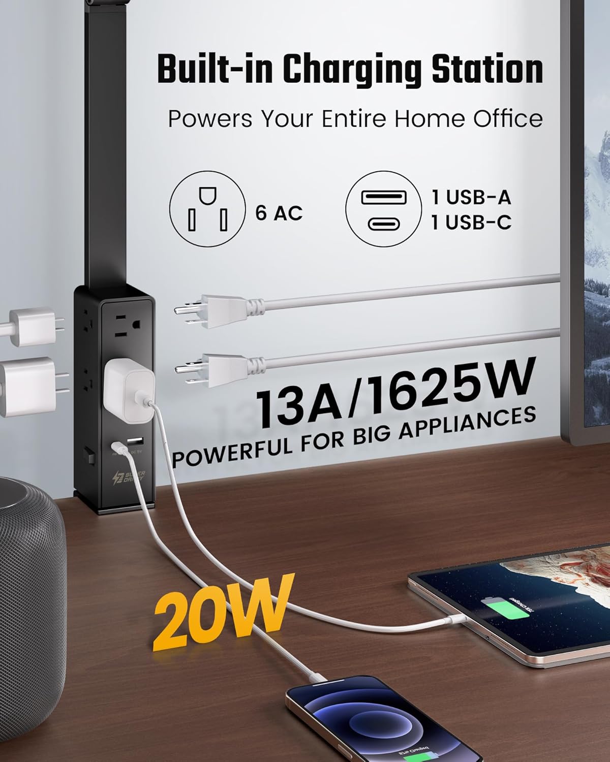LED Desk Lamp with Power Strip - Desk Lamp Led avis et prix