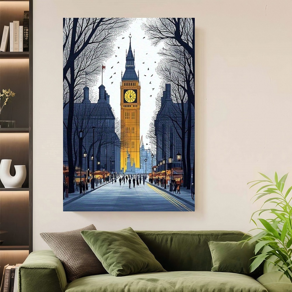 Framed London Streetscape Canv - Home Office Of London avis et prix