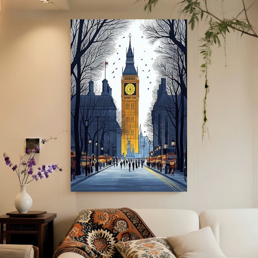 Framed London Streetscape Canv - Home Office Of London avis et prix