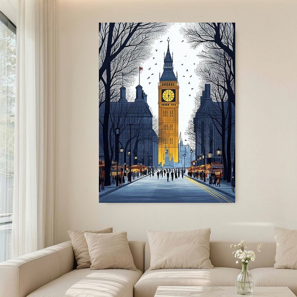 Framed London Streetscape Canv - Home Office Of London avis et prix